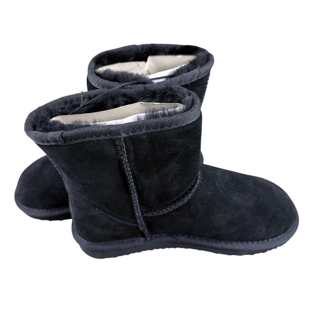 Fireside By Dearfoams Boots Womens Size 8 Black Shearling Ankle DCOM 31013